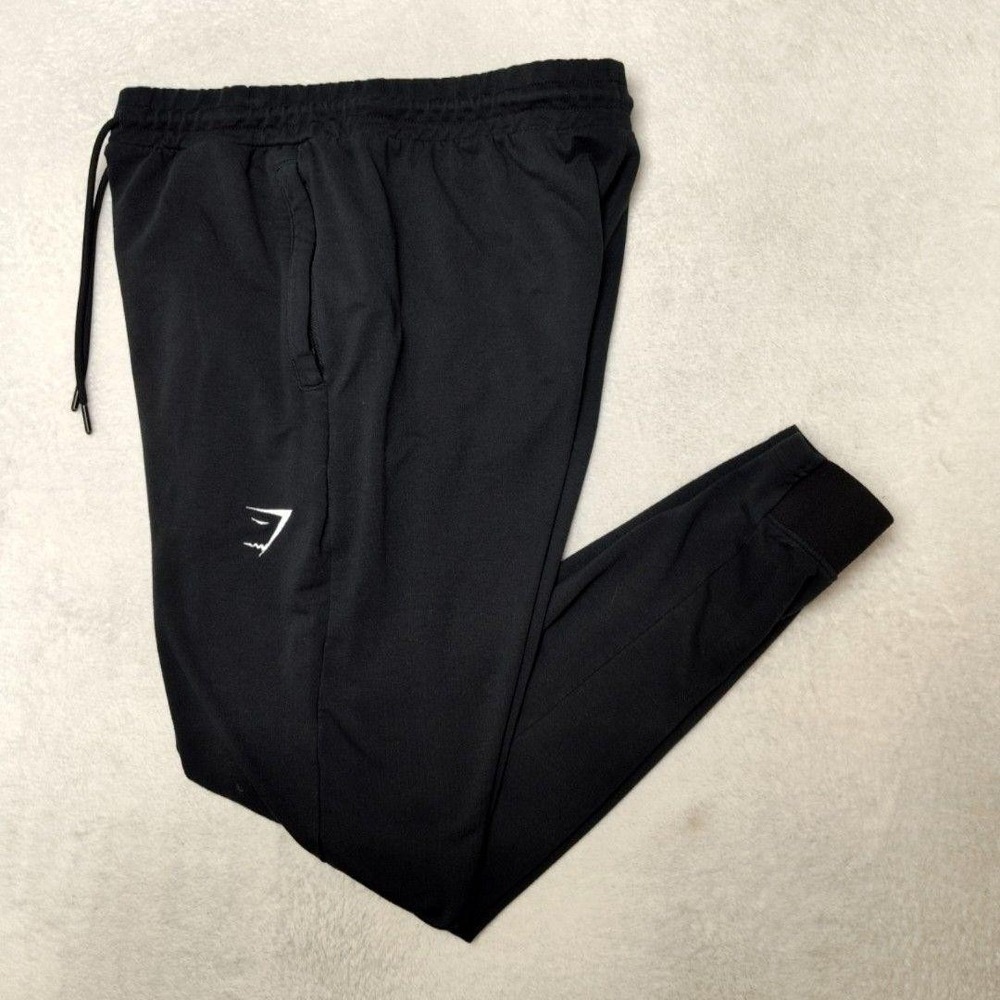 Gymshark Jogger Pants Men M Black Fleece Critical Slim Athletic Workout Training